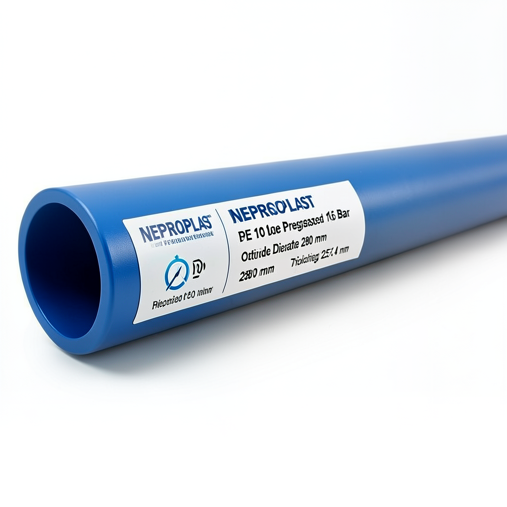 HDPE Pipes PE 100 Pressure 16 Bar Outside Diameter 280 mm Thickness 25.4 mm Blue | NEPROPLAST