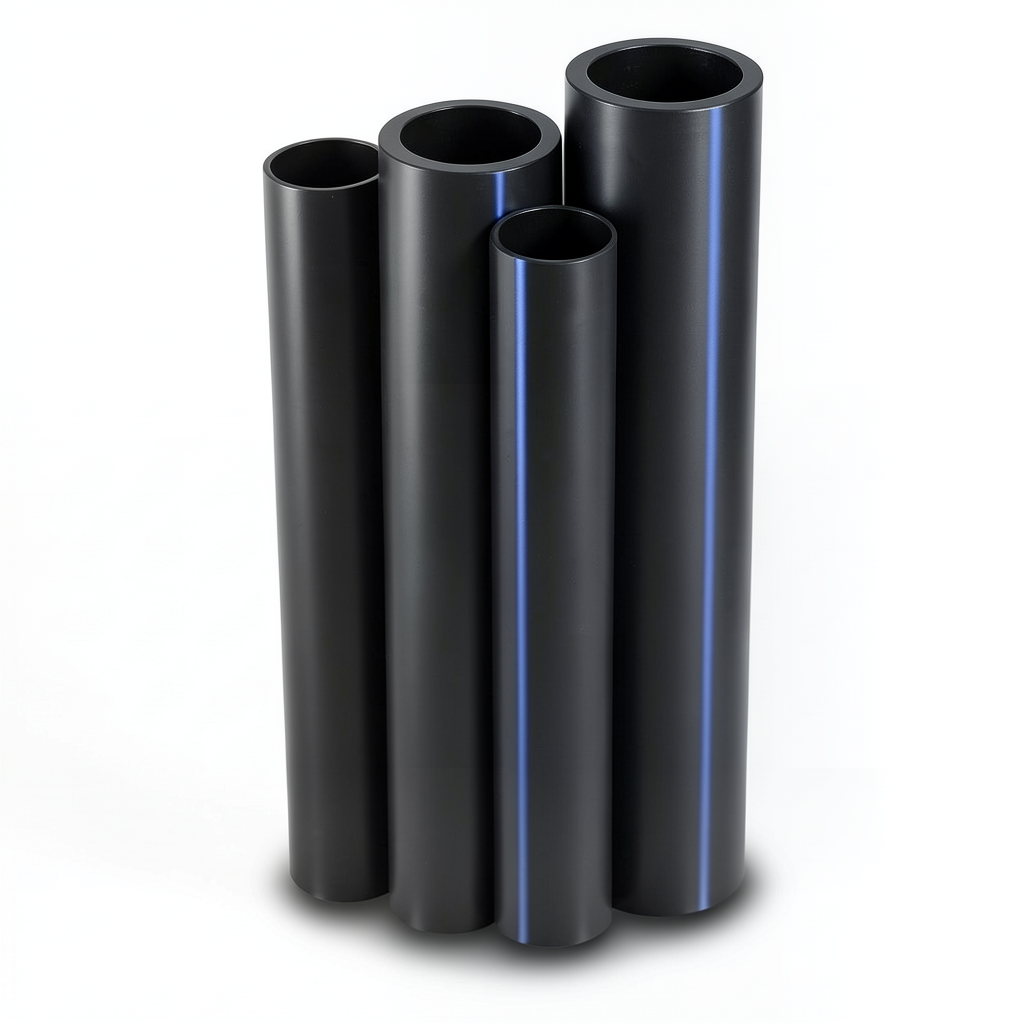 HDPE Pipes PE 63 Pressure 4 Bar Outside Diameter 160 mm Thickness 6.2 mm Black