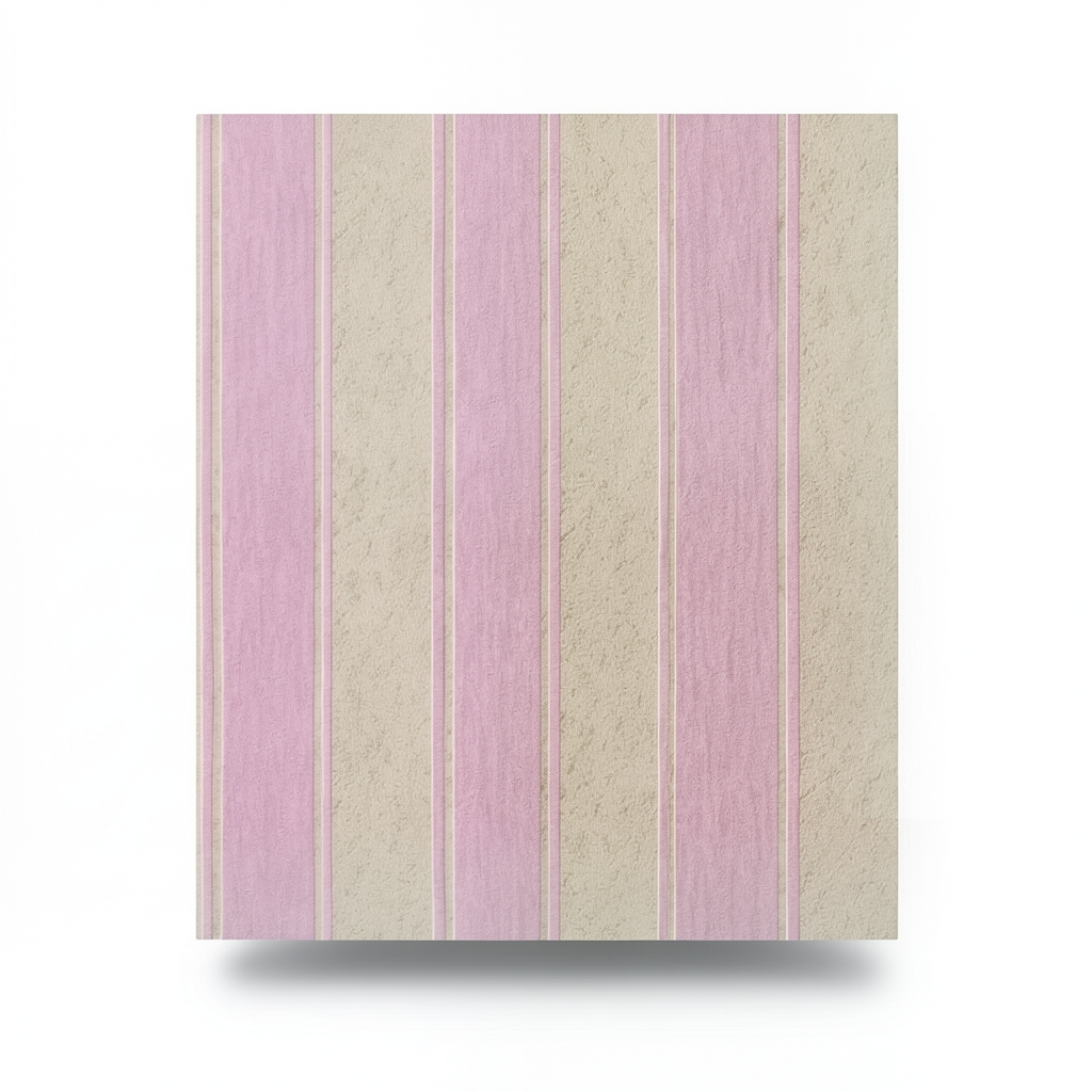 German Wall Decoration Wallpaper 10m x 0.73m Beige with Pink