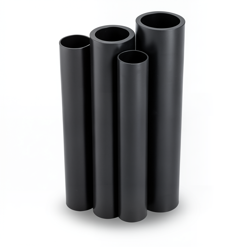 مواسير HDPE PE 63 ضغط 4 بار قطر 225 مم سمك 8.6 مم لون أسود