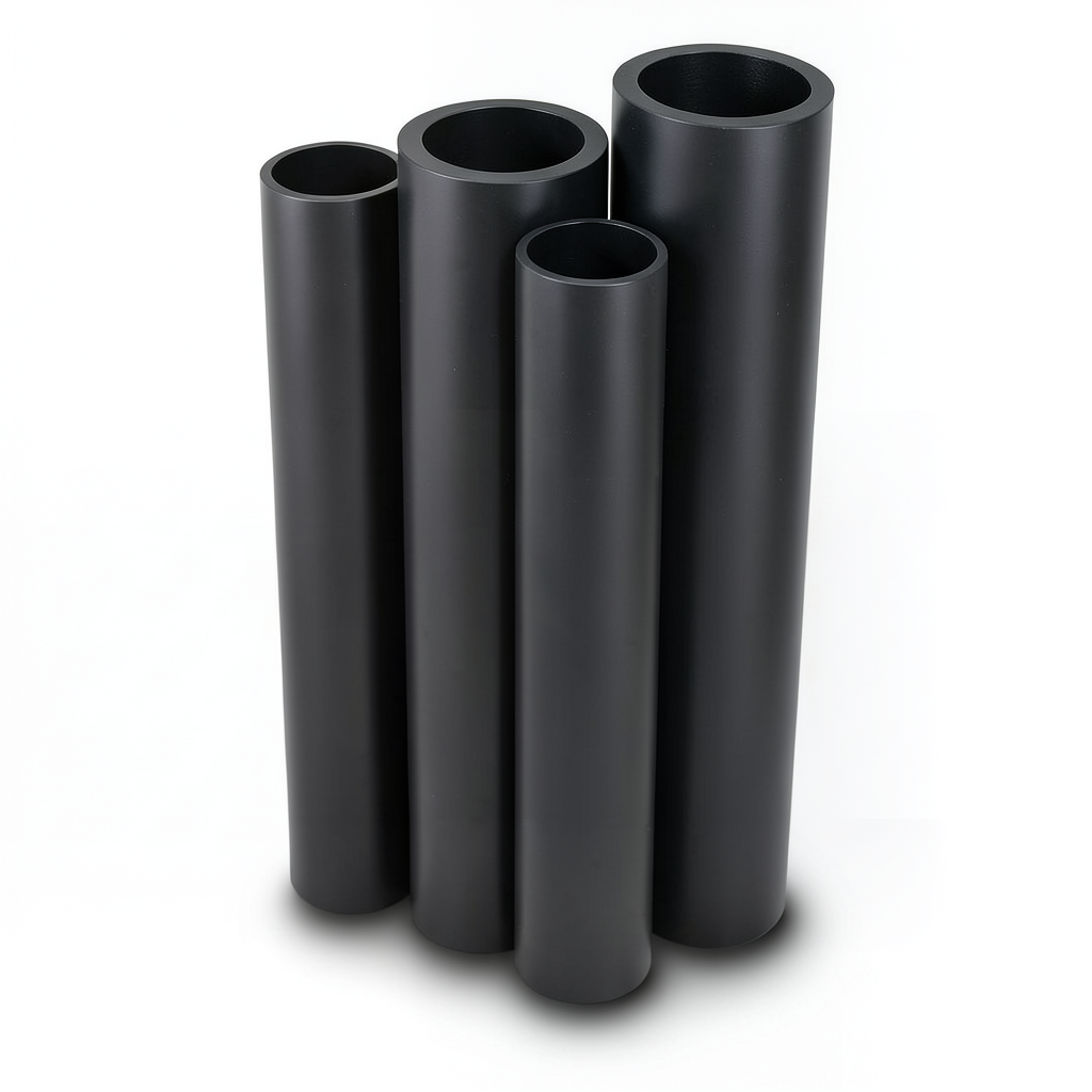 HDPE Pipes PE 63 Pressure 4 Bar 250 mm Diameter 9.6 mm Thickness Black