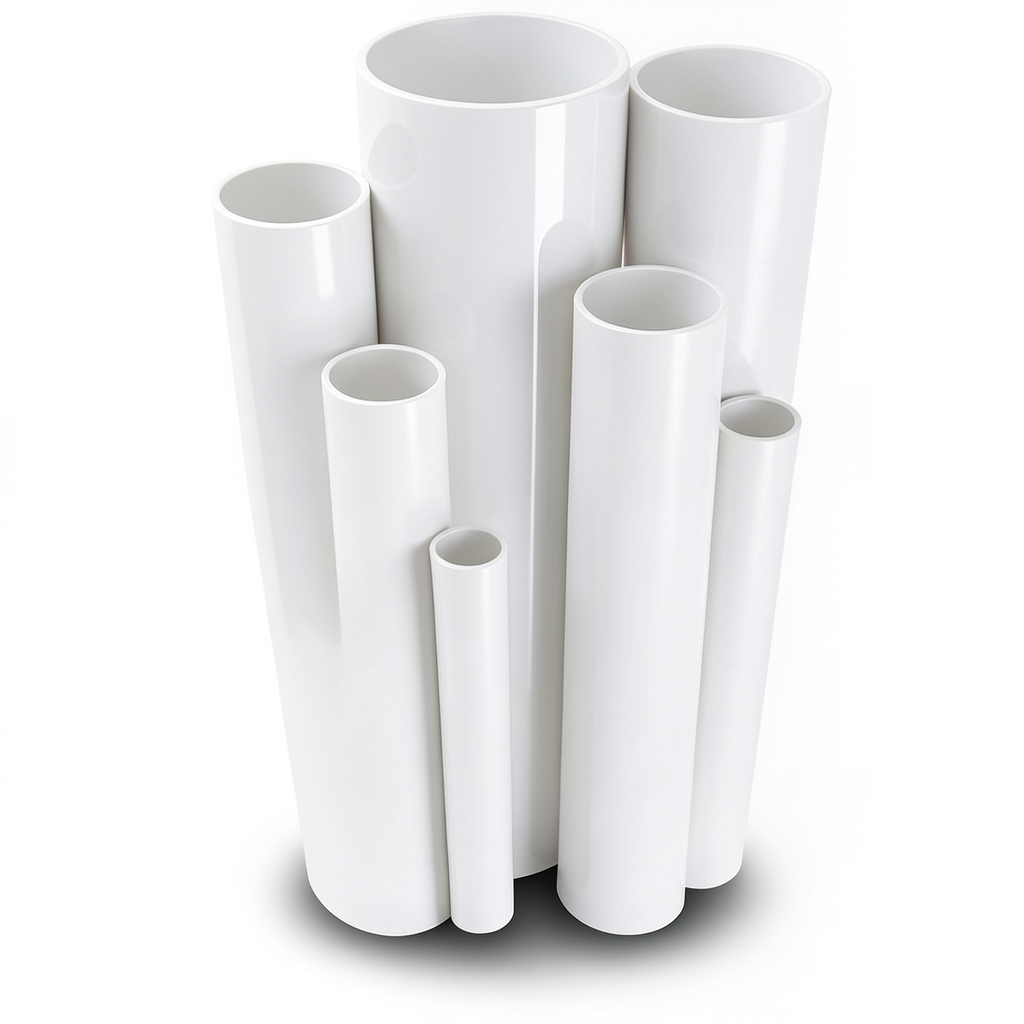 مواسير UPVC مقاس 4 إنش سمك 6.73 مم ضغط 17.2 بار أبيض