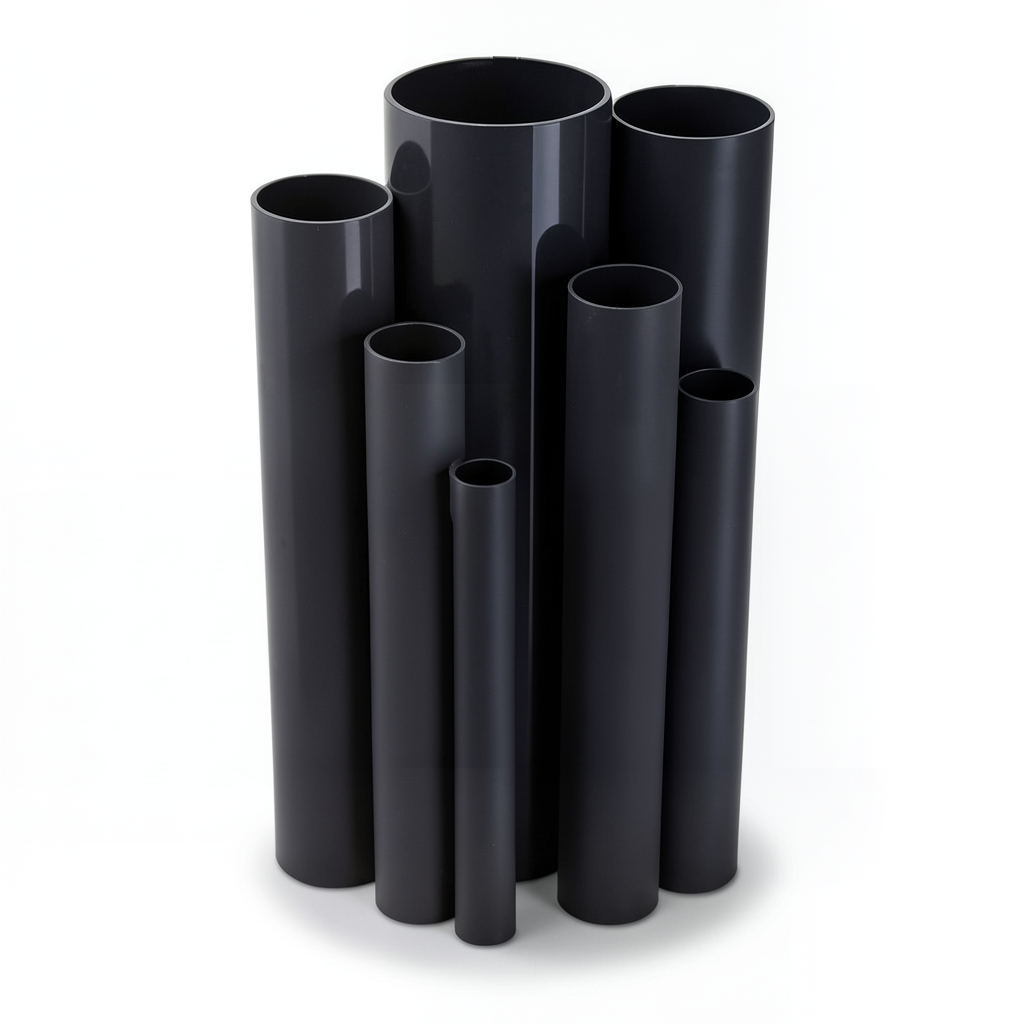 مواسير UPVC مقاس 4 إنش سمك 5.44 مم ضغط 13.8 بار لون اسود