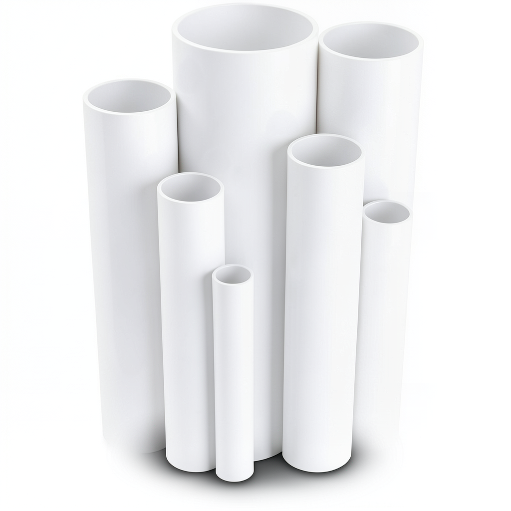 مواسير UPVC مقاس 4 إنش سمك 6.73 مم ضغط 17.2 بار أبيض