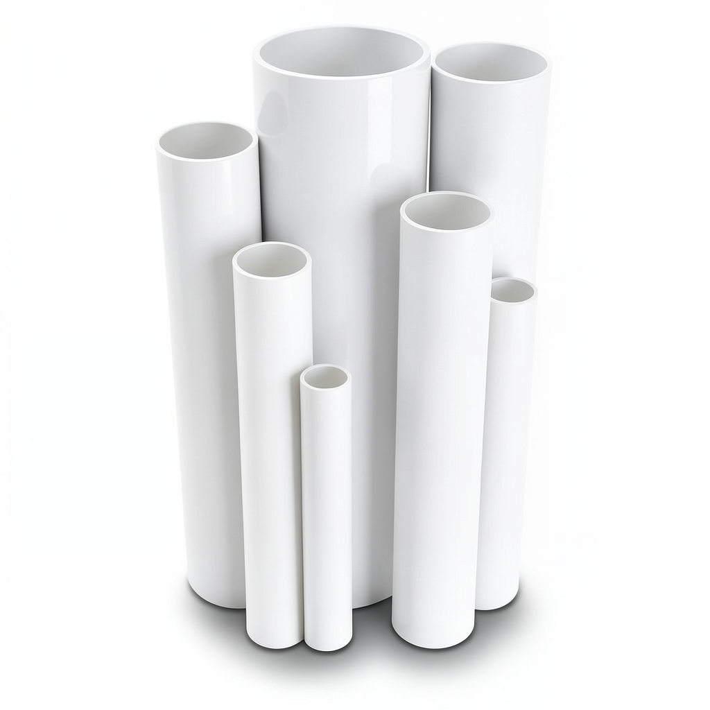 مواسير UPVC مقاس 6 إنش ضغط 6.9 بار سمك 4.11 مم لون أبيض
