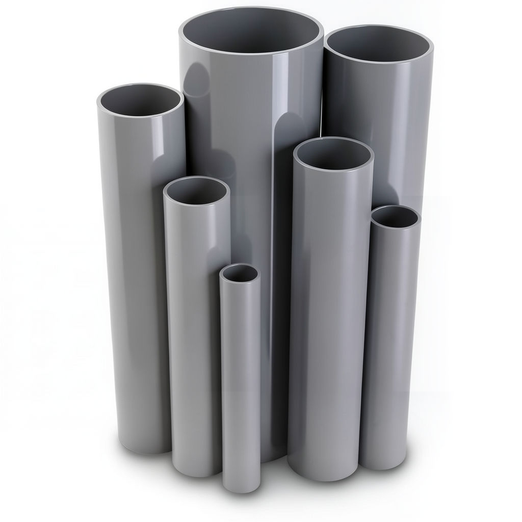 UPVC Pipes 4 Inch Thickness 6.73 mm Pressure 17.2 Bar Gray