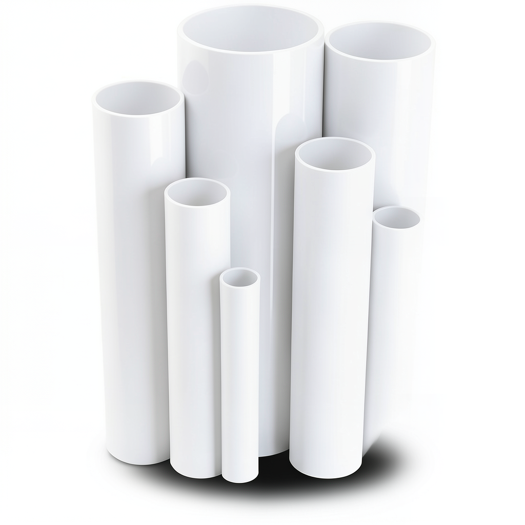 مواسير UPVC مقاس 6 إنش ضغط 6.9 بار سمك 4.11 مم لون أبيض