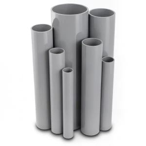 مواسير UPVC مقاس 4 إنش سمك 8.46 مم ضغط 21.7 بار لون رمادي