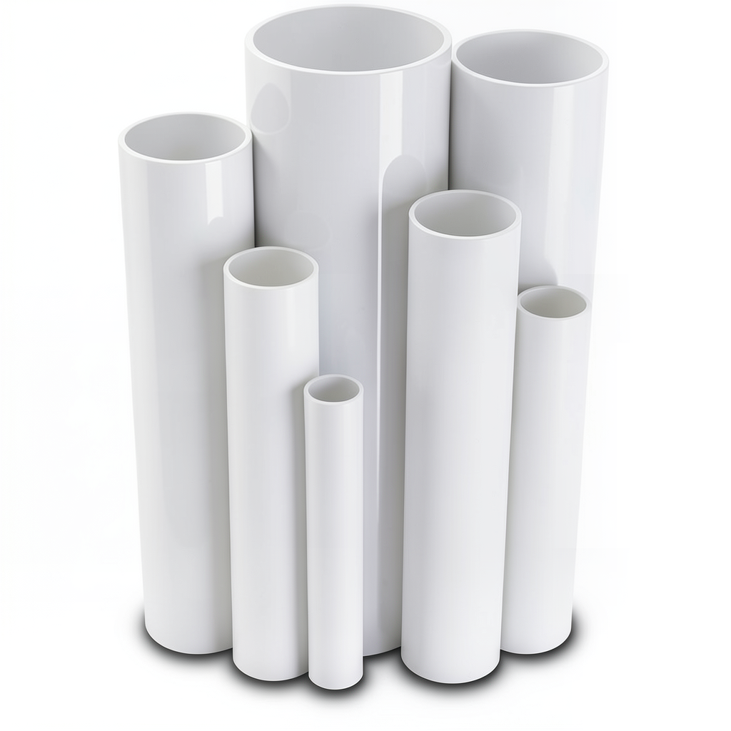 مواسير UPVC مقاس 6 إنش سمك 5.18 مم ضغط 8.6 بار لون أبيض