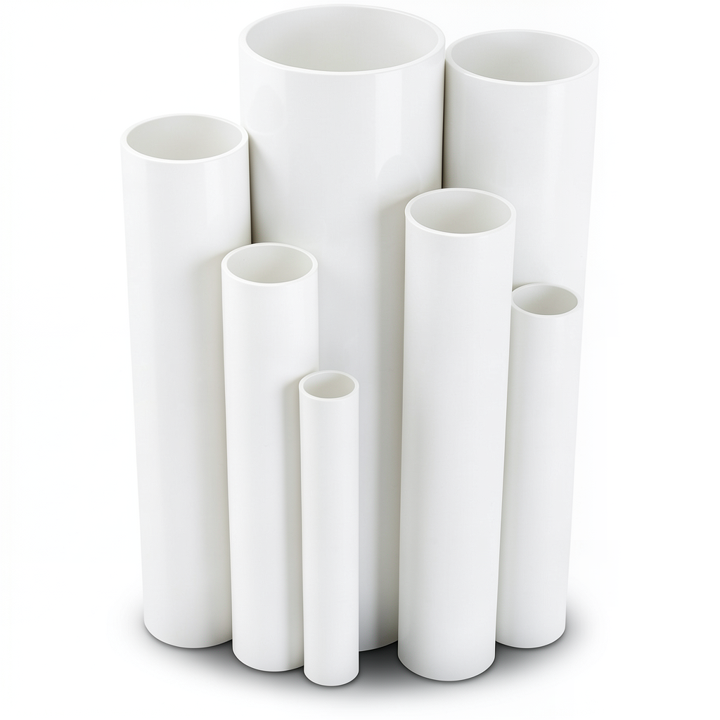مواسير UPVC ضغط اسمي 21.7 بار مقاس 4 إنش سمك 8.46 مم لون أبيض