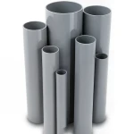 مواسير UPVC مقاس 6 إنش سمك 5.18 مم ضغط 8.6 بار لون رمادي