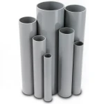 UPVC Pipes 6 Inch Size 5.18 mm Thickness 8.6 Bar Pressure Gray