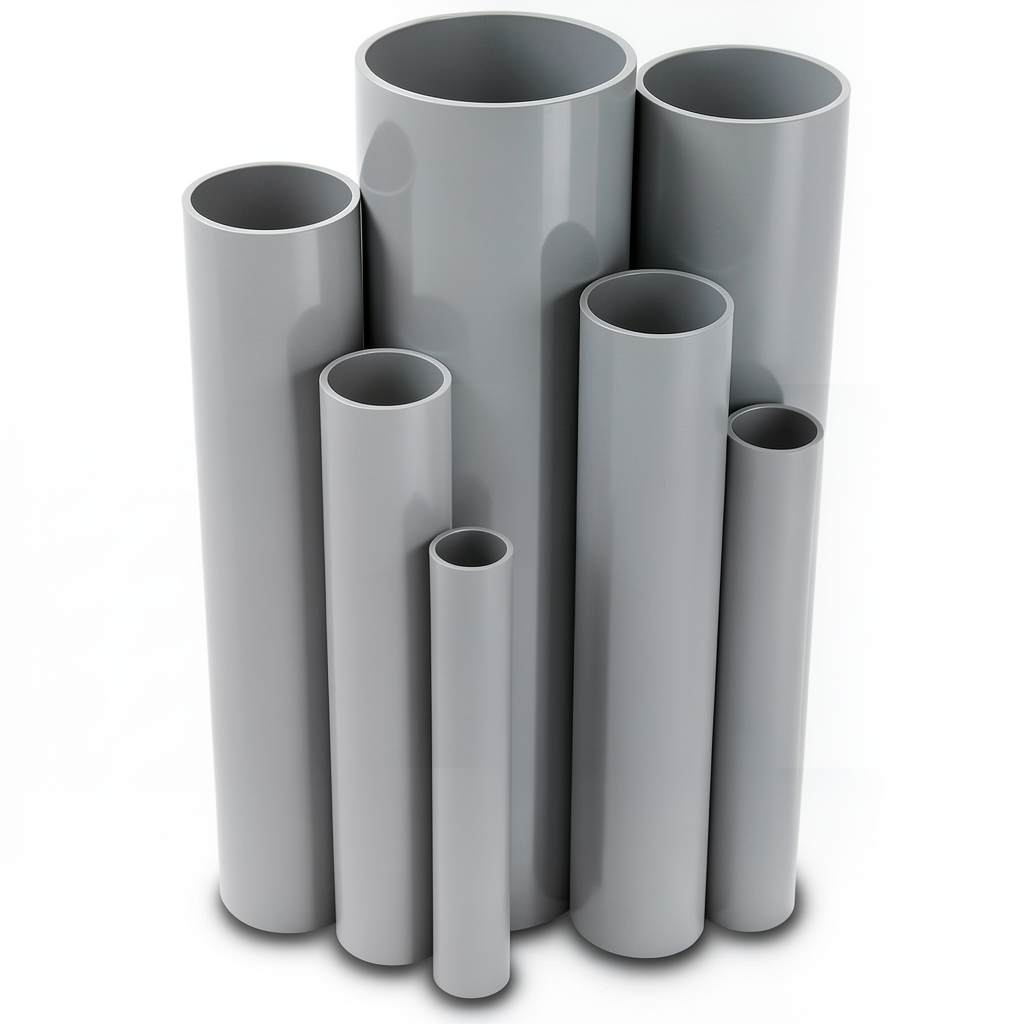 UPVC Pipes 6 Inch Size 5.18 mm Thickness 8.6 Bar Pressure Gray