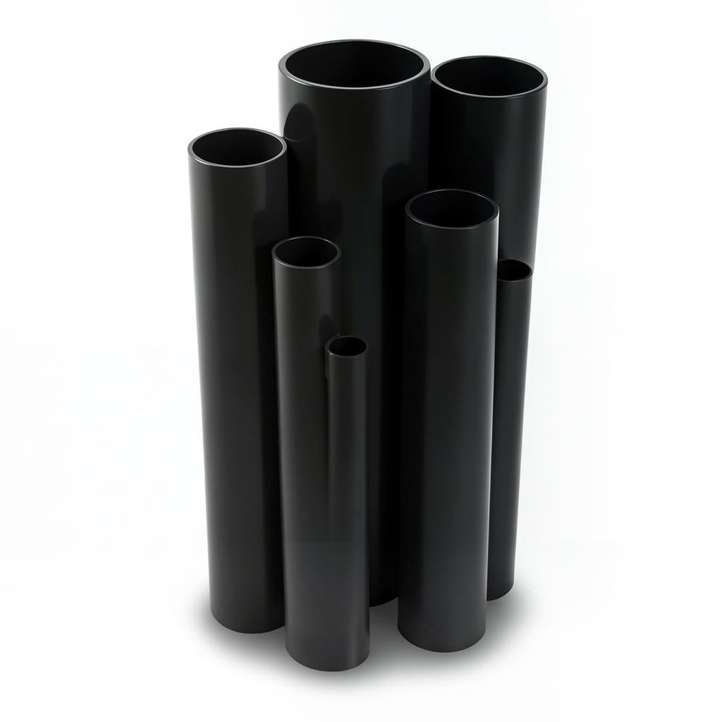 مواسير UPVC مقاس 6 إنش سمك 6.48 مم ضغط 11 بار لون اسود