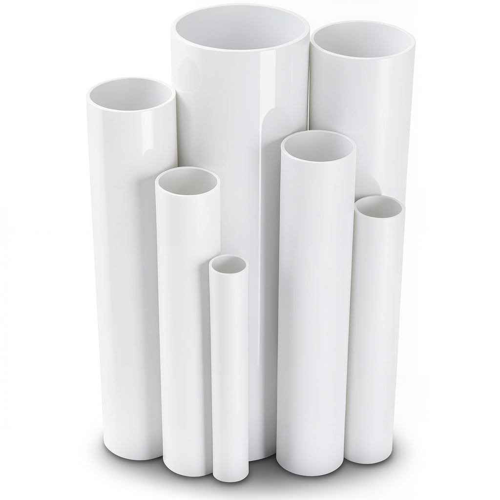 مواسير UPVC مقاس 6 إنش سمك 6.48 مم ضغط 11 بار لون أبيض
