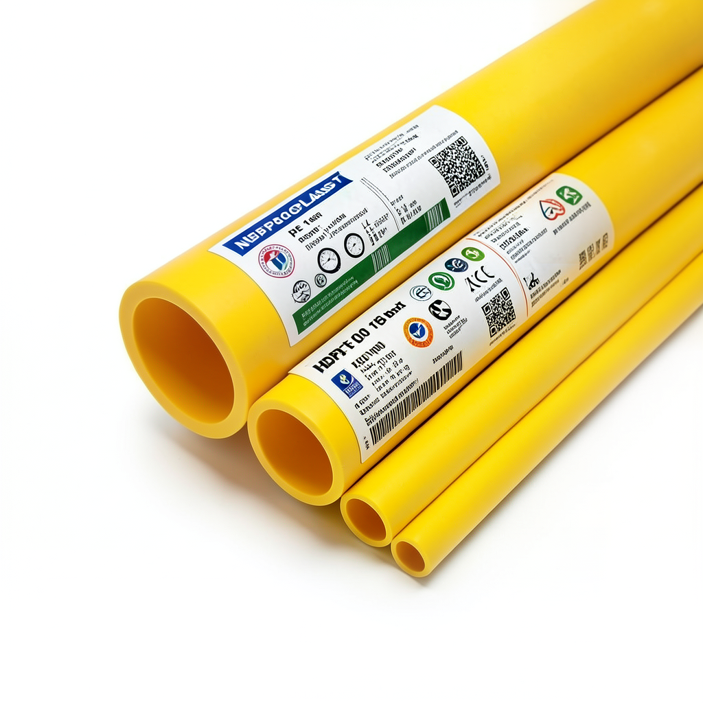 HDPE Pipes PE 100 Pressure 16 Bar 180 mm Diameter 16.4 mm Thickness Yellow | NEPROPLAST