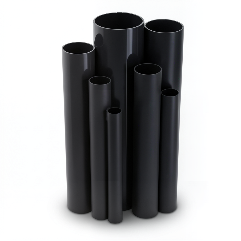 مواسير UPVC مقاس 6 إنش سمك 6.48 مم ضغط 11 بار لون اسود