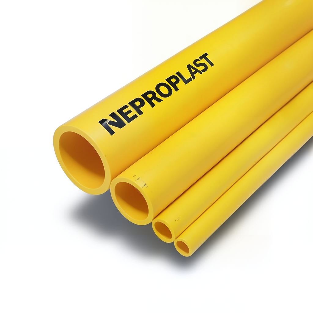HDPE Pipes PE 100 Pressure 16 Bar 225 mm Diameter 20.5 mm Thickness Yellow | NEPROPLAST