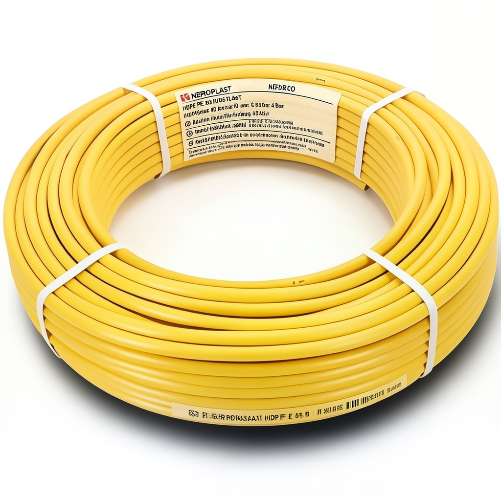 أنابيب HDPE PE 80 ضغط 8 بار قطر 40 مم سمك 2.4 مم لون أصفر | نيبروبلاست