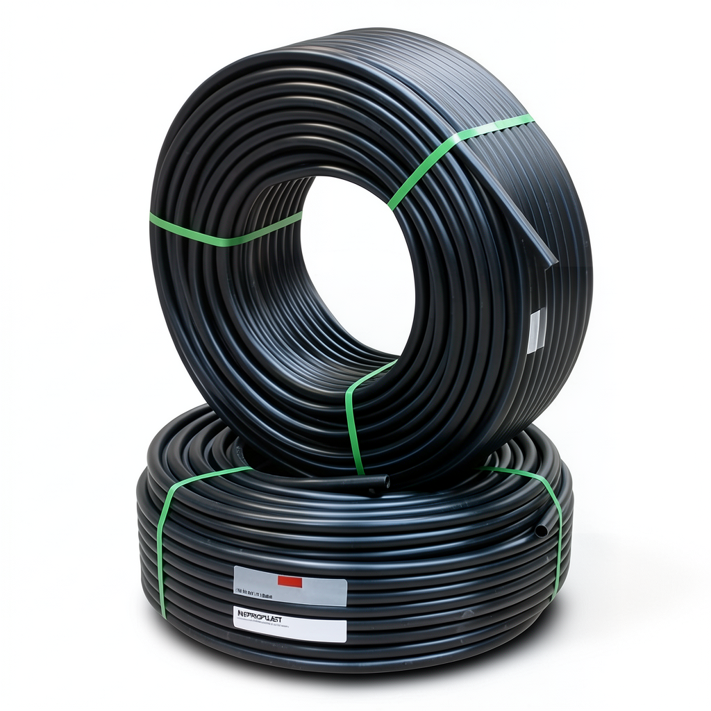 أنابيب HDPE PE 100 ضغط 10 بار قطر خارجي 50 مم سمك 3.0 مم لون اسود | نيبروبلاست