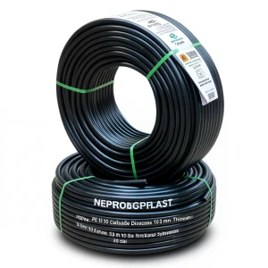 أنابيب HDPE PE 100 ضغط 10 بار قطر خارجي 63 مم سمك 3.8 مم لون أسود | نيبروبلاست