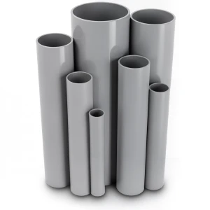 مواسير UPVC مقاس 4 إنش سمك 5.44 مم ضغط 13.8 بار لون رمادي