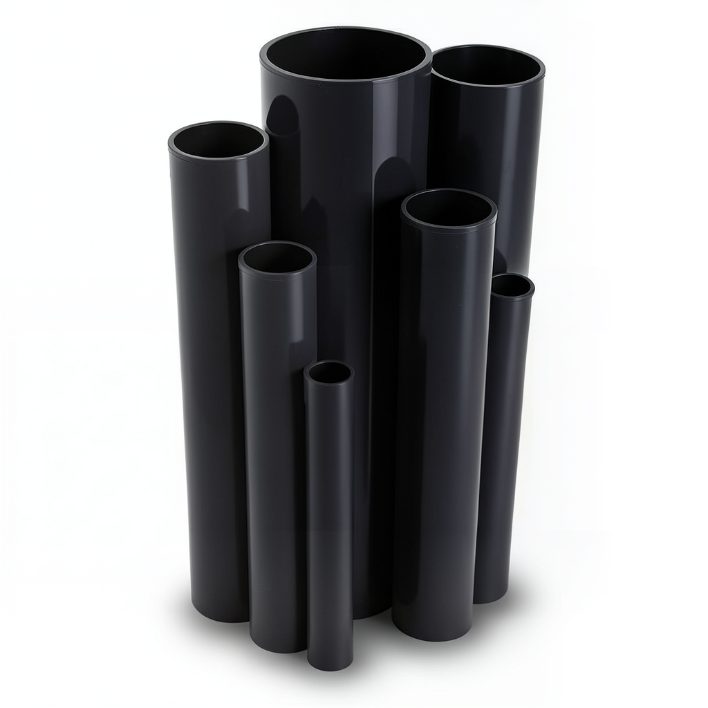 مواسير UPVC مقاس 4 إنش سمك 5.44 مم ضغط 13.8 بار لون اسود