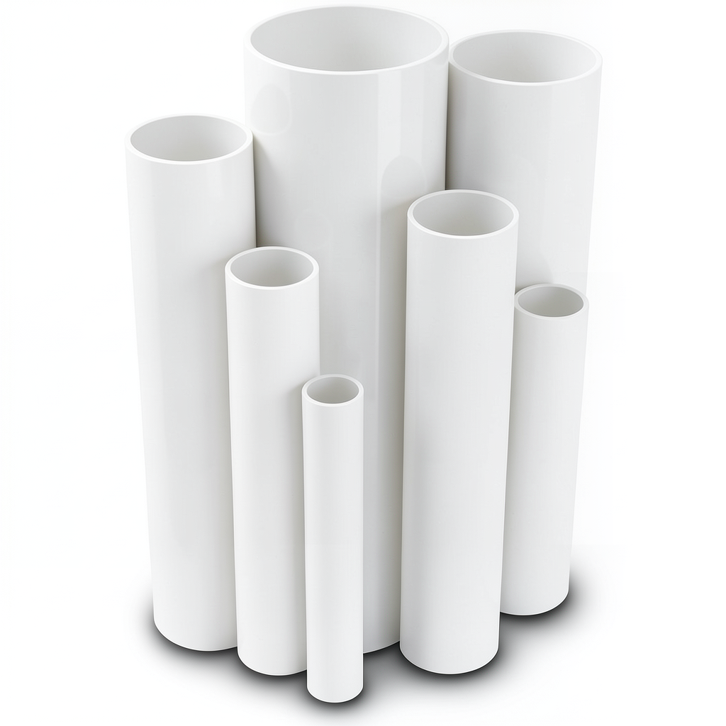 مواسير UPVC مقاس 6 إنش ضغط 6.9 بار سمك 4.11 مم لون أبيض