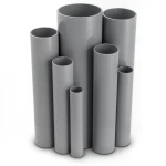 مواسير UPVC مقاس 6 إنش ضغط 6.9 بار سمك 4.11 مم لون رمادي