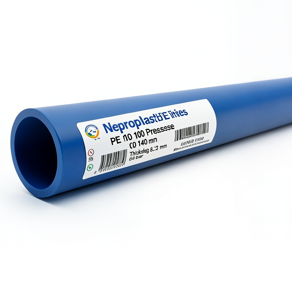 Neproplast HDPE Pipes PE 100 Pressure 10 Bar OD 140 mm Thickness 8.3 mm Blue | NEPROPLAST