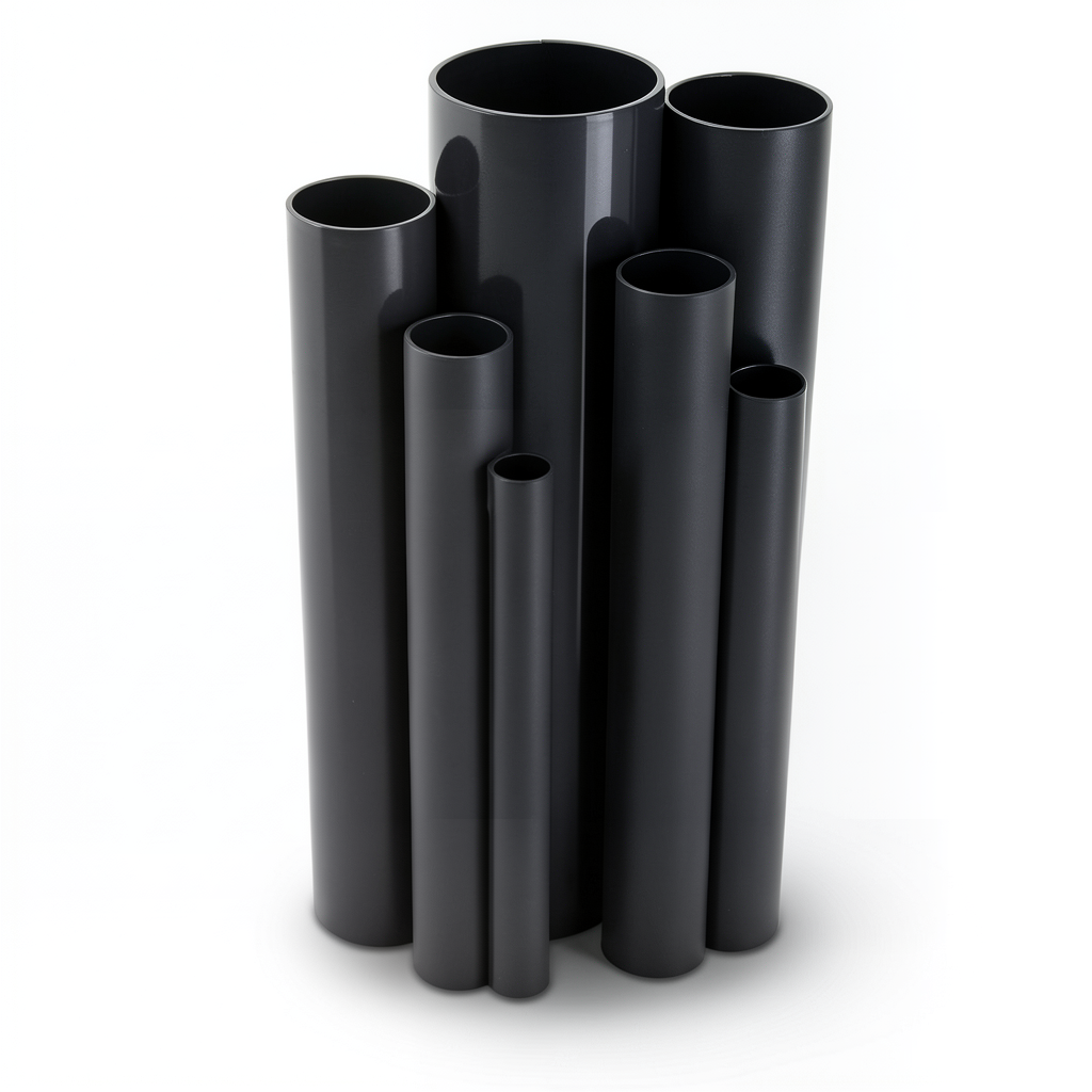 مواسير UPVC مقاس 6 إنش سمك 5.18 مم ضغط 8.6 بار لون اسود