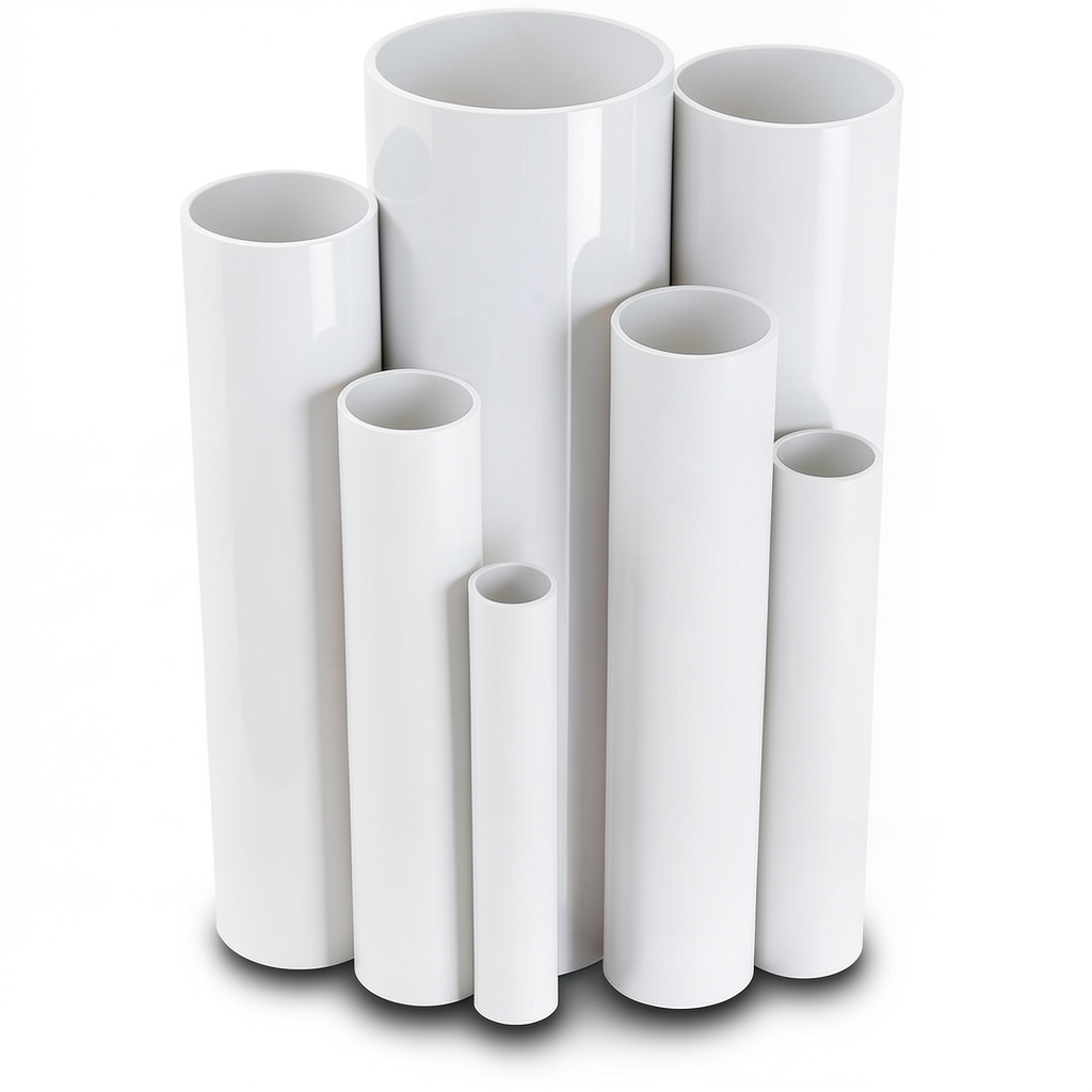 مواسير UPVC مقاس 6 إنش سمك 6.48 مم ضغط 11 بار لون أبيض