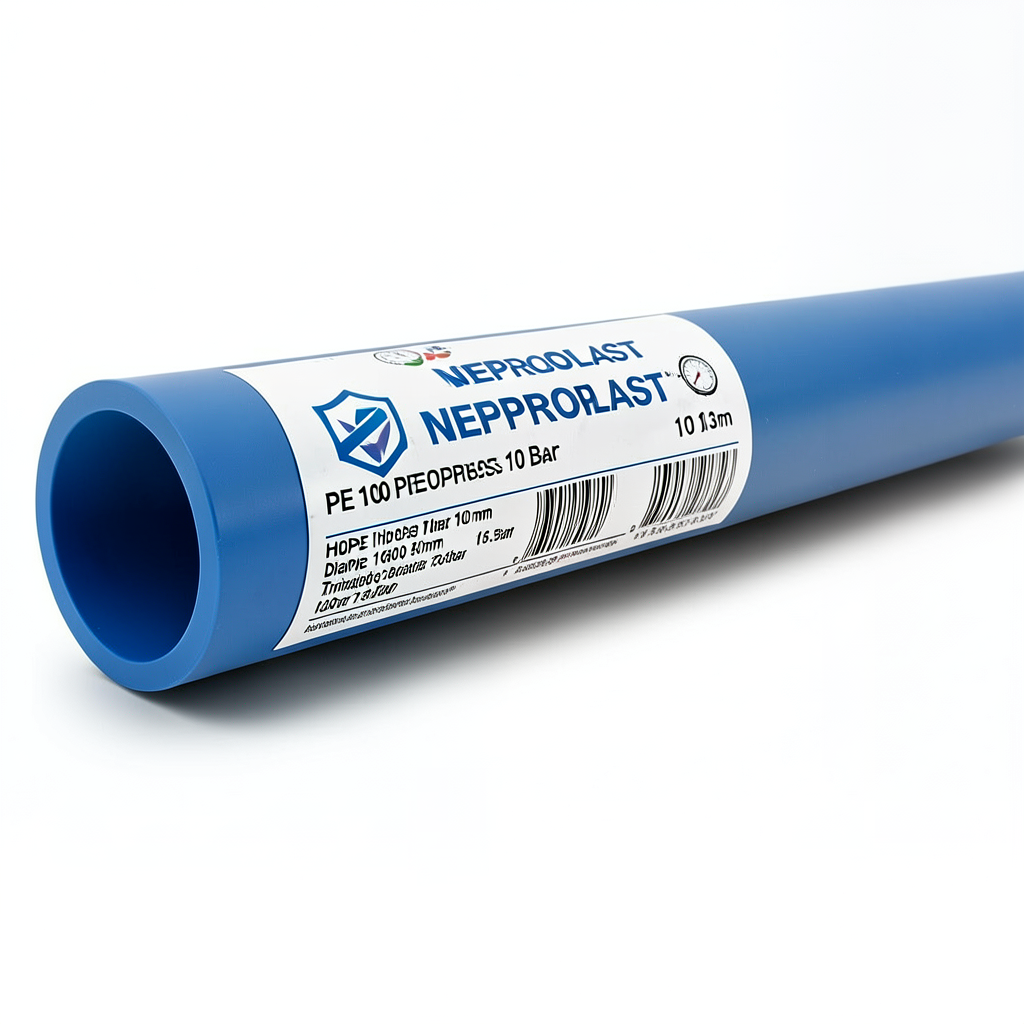 أنابيب HDPE PE 100 ضغط 10 بار قطر 160 مم سمك 9.5 مم لون أزرق | نيبروبلاست