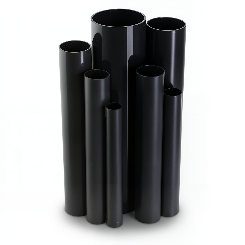 مواسير UPVC مقاس 6 إنش سمك 6.48 مم ضغط 11 بار لون اسود