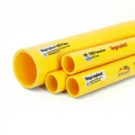 مواسير HDPE نيبروبلاست PE 100 ضغط 6 بار قطر خارجي 250 مم سمك 9.1 مم لون أصفر 