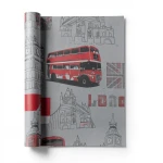 German Wallpaper Youth and Children 10m x 0.53m Gray and Red