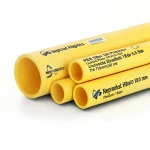 مواسير HDPE نيبروبلاست PE 100 ضغط 6 بار قطر خارجي 180 مم سمك 6.6 مم لون أصفر 