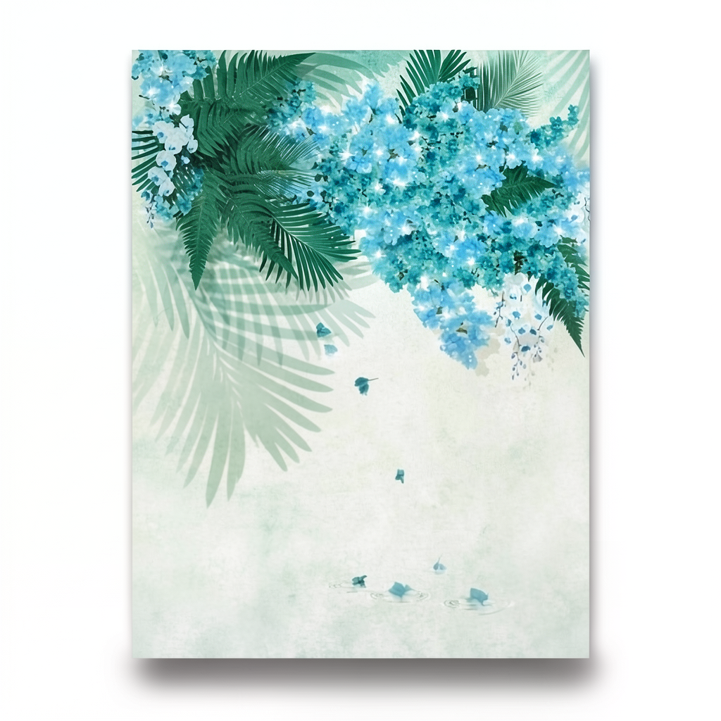 Italian Wall Decoration 10m x 0.73m Green and Blue, Model 25226