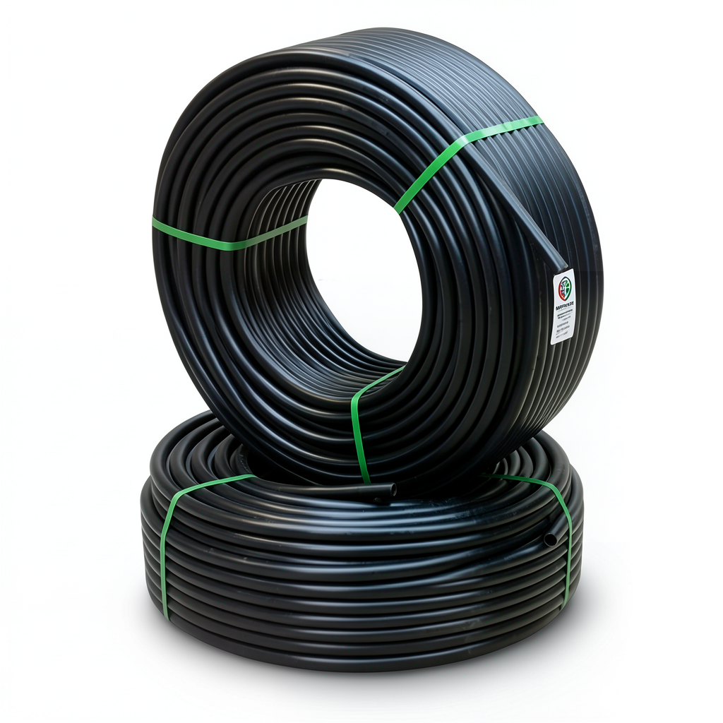 أنابيب HDPE PE 100 ضغط 10 بار قطر خارجي 63 مم سمك 3.8 مم لون أسود | نيبروبلاست