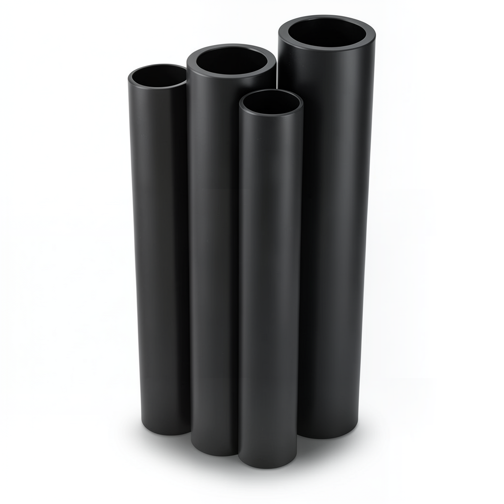 مواسير HDPE PE 63 ضغط 6 بار قطر خارجي 200 مم سمك 11.4 مم أسود