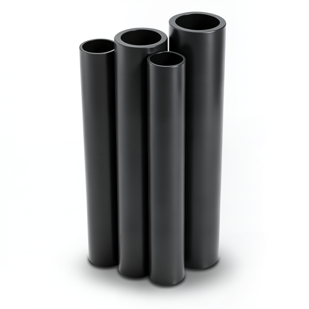 HDPE Pipes PE 63 Pressure 6 Bar 225 mm Diameter 12.8 mm Thickness Black