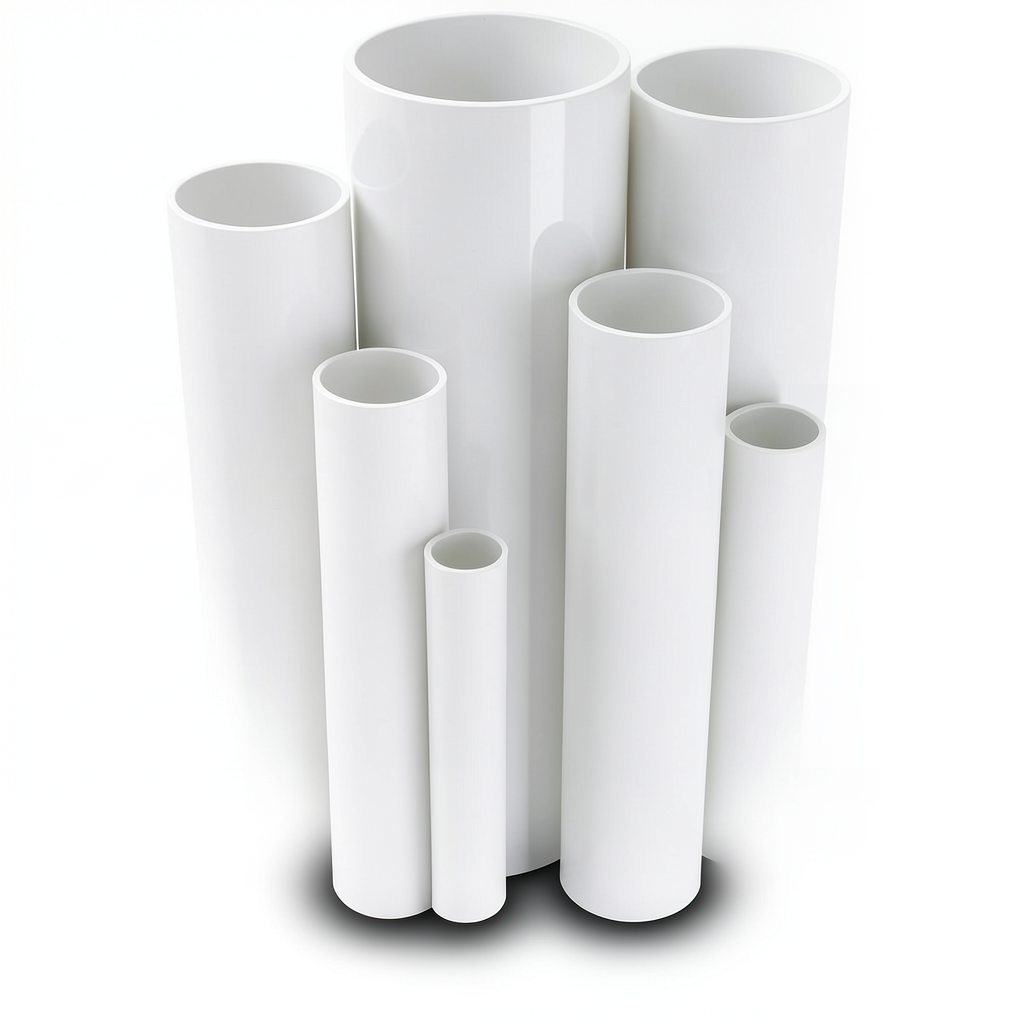 مواسير UPVC ضغط اسمي 13.8 بار مقاس 6 إنش سمك 8.03 مم لون أبيض