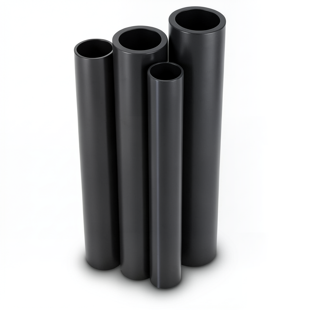 مواسير HDPE PE 63 ضغط 6 بار قطر 250 مم سمك 14.2 مم لون أسود