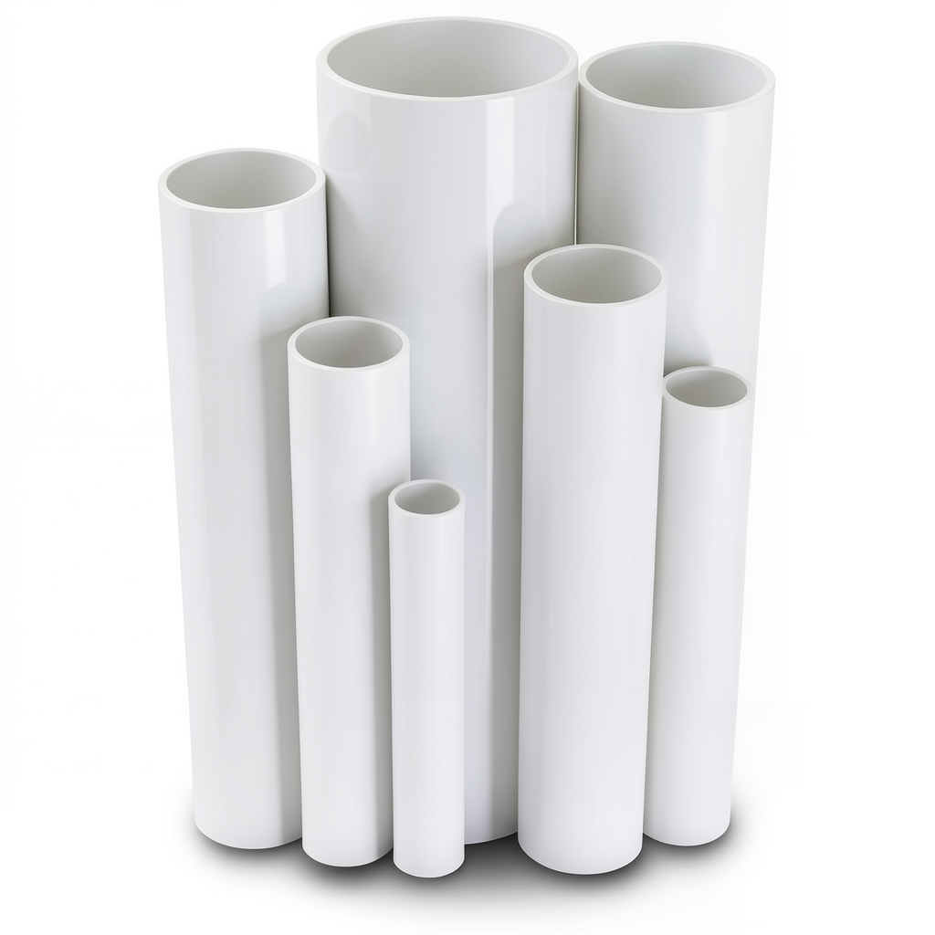 مواسير UPVC مقاس 6 إنش سمك 9.91 مم ضغط 17.2 بار لون أبيض