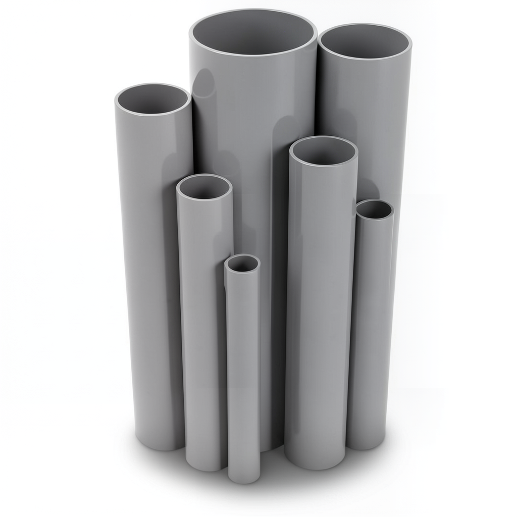 UPVC Pipes 6 Inch Size 13.8 Bar Pressure 8.03 mm Thickness Gray