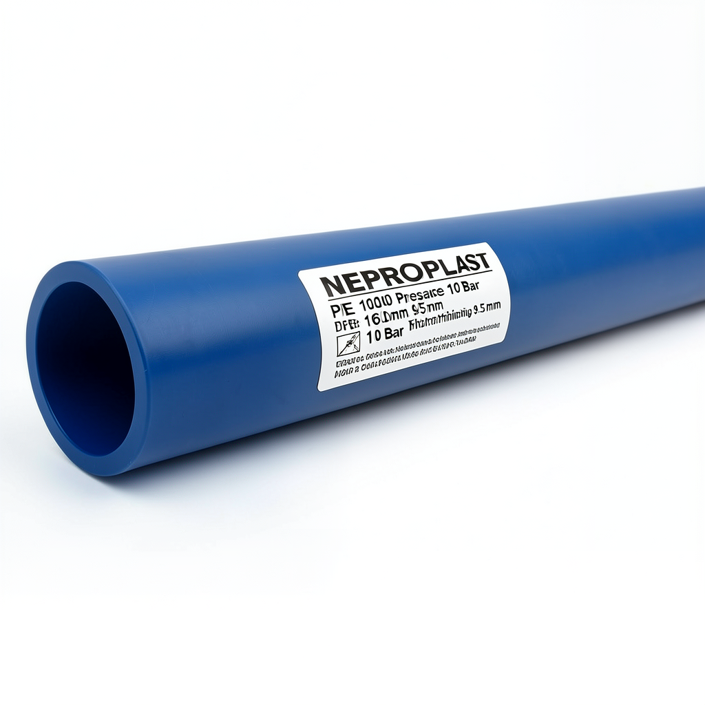 أنابيب HDPE PE 100 ضغط 10 بار قطر 160 مم سمك 9.5 مم لون أزرق | نيبروبلاست