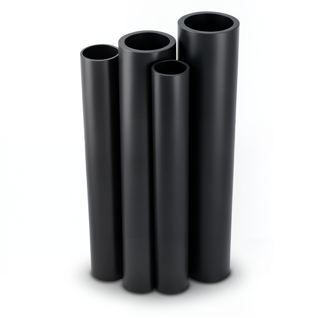 مواسير HDPE بولي ايثيلين عالي الكثافة PE 63 ضغط 6 بار قطر 355 مم سمك 20.1 مم لون أسود