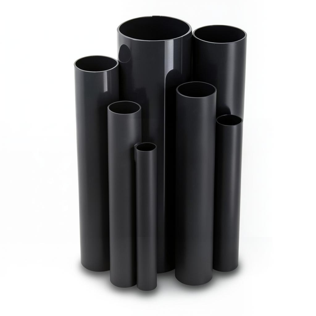 مواسير UPVC مقاس 6 إنش سمك 9.91 مم ضغط 17.2 بار لون اسود