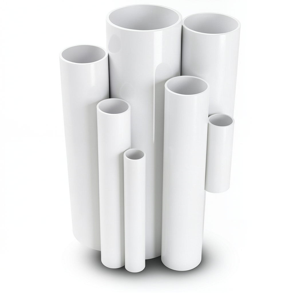 مواسير UPVC مقاس 8 إنش سمك 6.73 مم ضغط 8.6 بار لون أبيض
