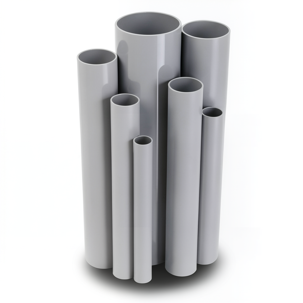 UPVC Pipes Nominal Pressure 17.2 Bar Size 6 inch Thickness 9.91 mm Gray